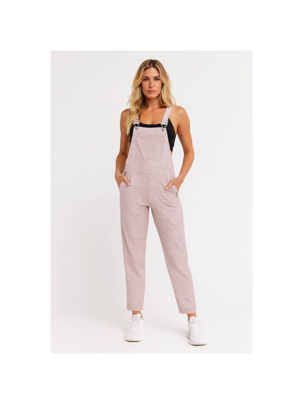 Koral Textured Overalls Jumpsuit Small Adjustable Straps Pink NWT
